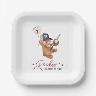 Assiettes En Carton Rookie 1er Ours d'anniversaire
