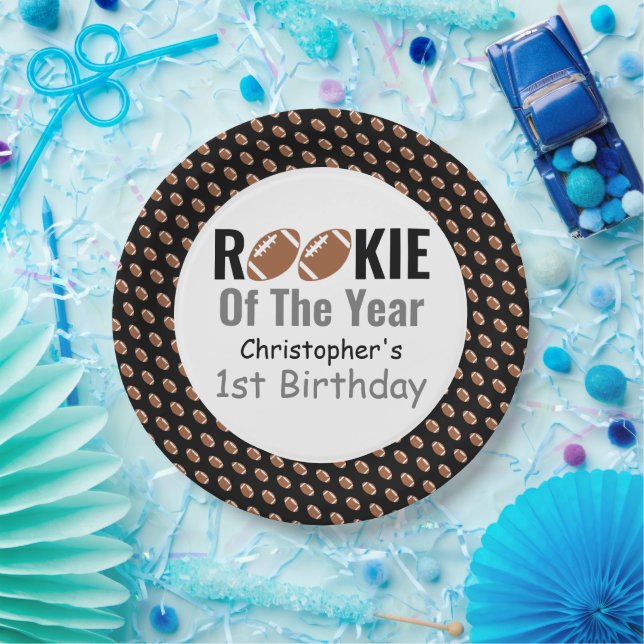 Assiettes En Carton Rookie Football 1er anniversaire (Fête)