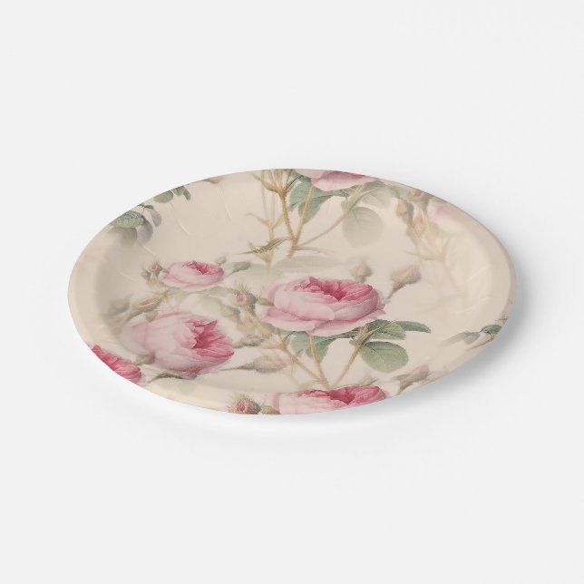 Assiettes En Carton Rose (Angle)