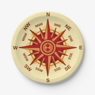 Assiettes En Carton Rose Compass