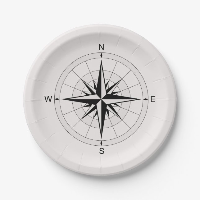 Assiettes En Carton Rose Compass vintage  (Devant)