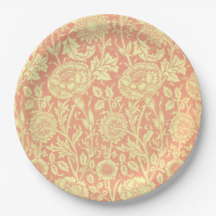 Assiettes En Carton Rose de William Morris et conception de rose