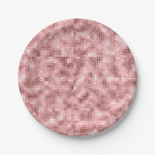 Assiettes En Carton Rose étincelant Gold Rose luxe étincelant Fille Pa