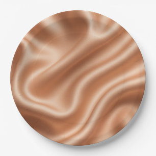 Assiettes En Carton Rose Gold Satin Soie Motif Abstrait Luxe