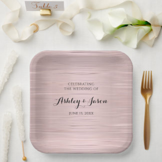 Assiettes En Carton Rose Gold Wedding Paper Plate