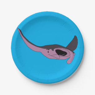 Assiettes En Carton Rose Manta Ray