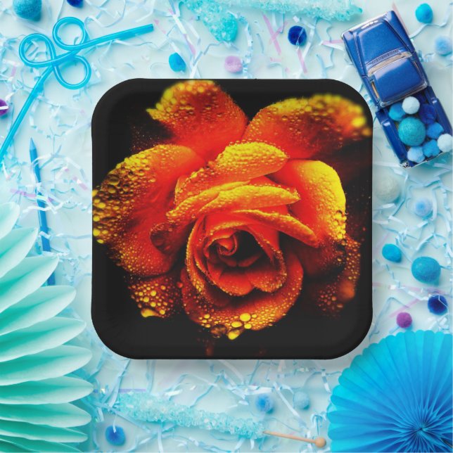 Assiettes En Carton Rose orange (Fête)