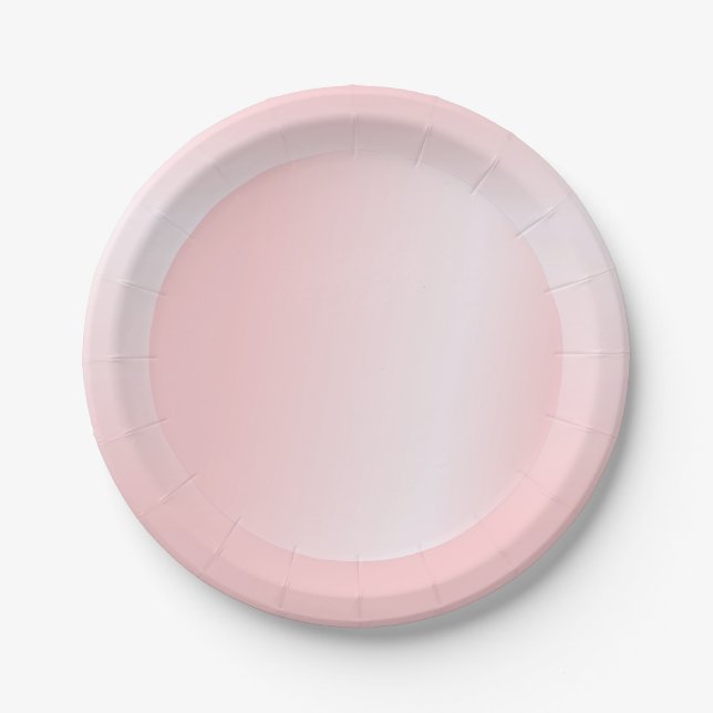 Assiettes En Carton Rose Rose Or Moderne Modèle vierge tendance (Devant)