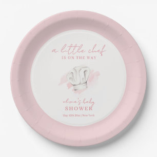 Assiettes En Carton Rose Simple Moderne Petit Chef Baby shower