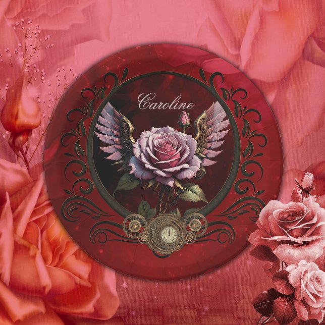 Assiettes En Carton Rose Steampunk (Créateur téléchargé)