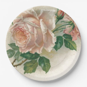Assiettes En Carton Rose vintage de rose
