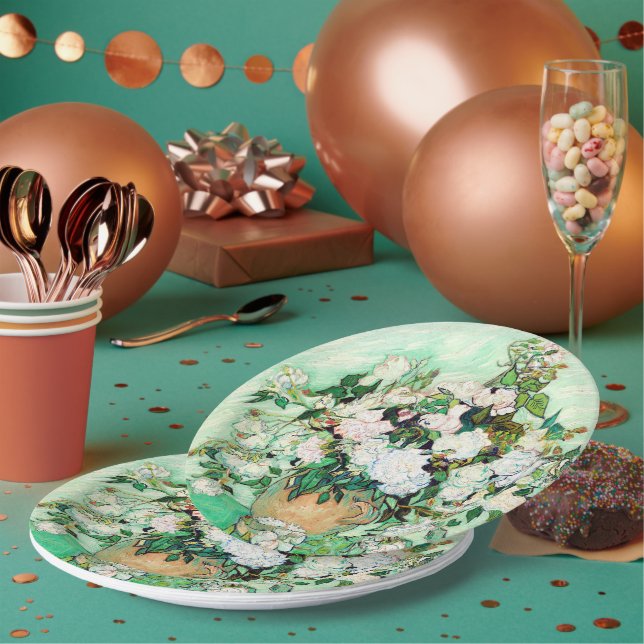 Assiettes En Carton Roses par Vincent van Gogh (Multi)