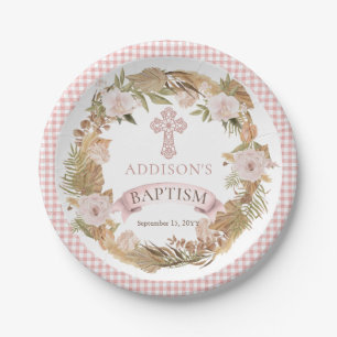 Assiettes En Carton Roses roses   Herbes séchées Flora Girl Baptism