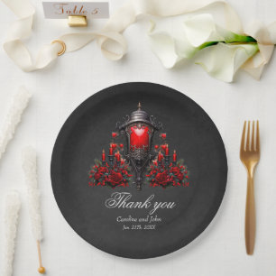 Assiettes En Carton Roses rouges étonnantes et conception de la porte.
