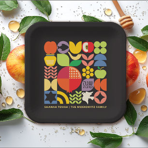 Assiettes En Carton Rosh Hashanah Personnalisé Jour de l'An juif