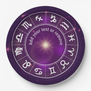 Assiettes En Carton Roue d'horoscope, astrologie, 12 signes de zodiaqu