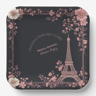 Assiettes En Carton Rouge aux Joues Rose French Miss to Mrs Bridal Sho