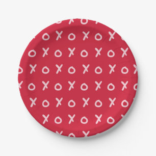 Assiettes En Carton Rouge et rose clair X O XO XO XO's Trendy Cute