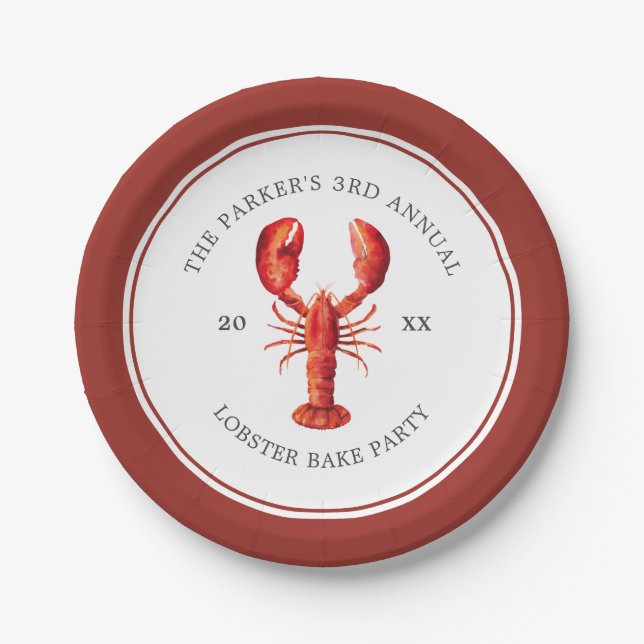 Assiettes En Carton Rouge | Gâteau de homard (Devant)