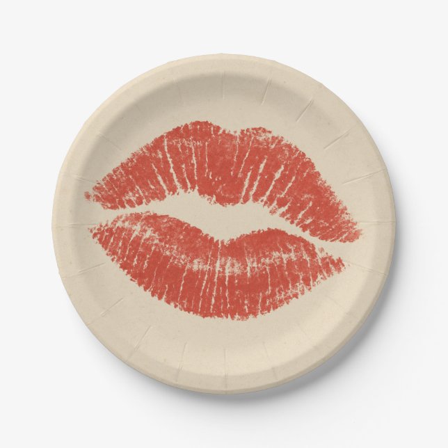Assiettes En Carton Rouge lèvres Lipstick Lip Stain maquillage beauté (Devant)