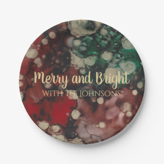 Assiettes En Carton Rouges et or de Noël