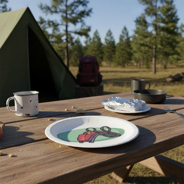 Assiettes En Carton Rouleau couleur rouge Dessous de verre à tour (Créateur téléchargé)