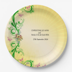 Assiettes En Carton Rouleaux et papillons