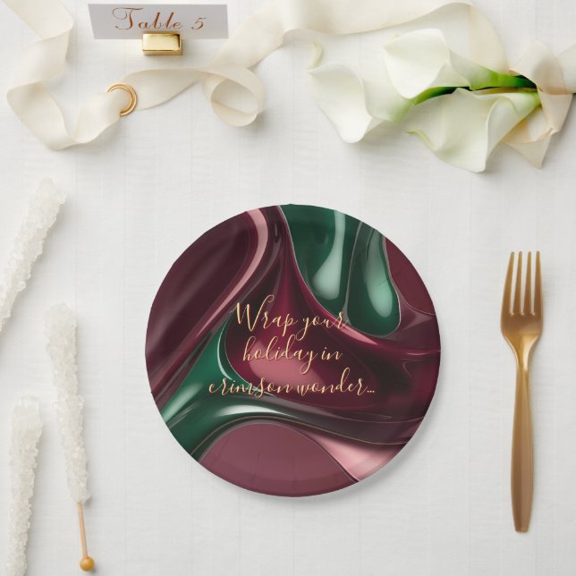 Assiettes En Carton Round paper plate in stylish graphic (Mariage)