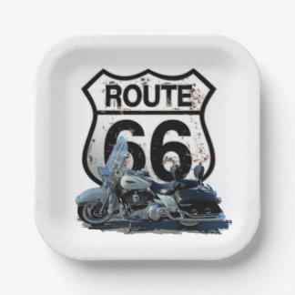Assiettes En Carton Route 66 Plaque carré