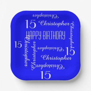 Assiettes En Carton Royal Blue 15th Birthday Party Liste des noms