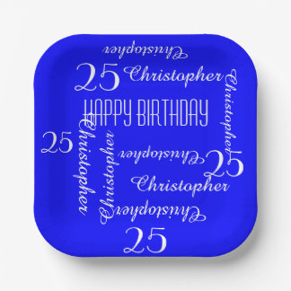 Assiettes En Carton Royal Blue 25th Birthday Party Liste des noms