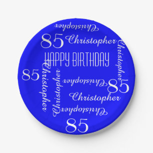 Assiettes En Carton Royal Blue 85th Birthday Party Liste des noms
