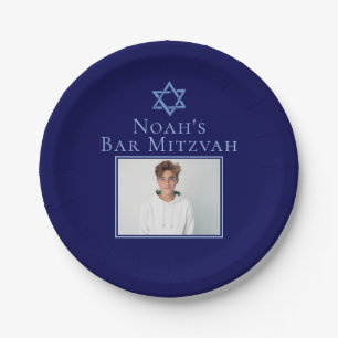 Assiettes En Carton Royal Blue Bar Mitzvah Photo Star du David Party