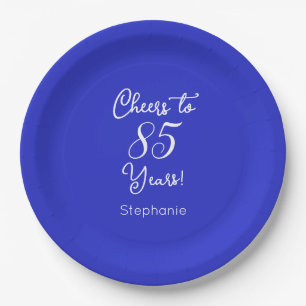 Assiettes En Carton Royal Blue encourage à 85 ans 85e anniversaire