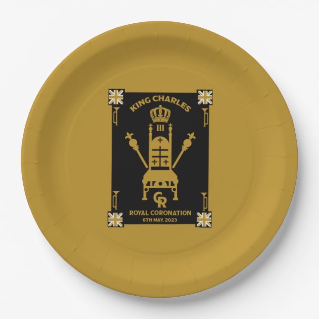 Assiettes En Carton Royal Coronation King Charles III (Devant)