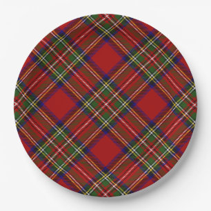 Assiettes En Carton Royal Stewart Tartan Plaid Scottish Motif