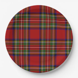Assiettes En Carton Royal Stewart Tartan Plaid Scottish Motif