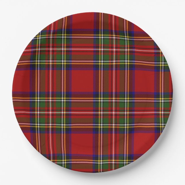Assiettes En Carton Royal Stewart Tartan Plaid Scottish Motif (Devant)