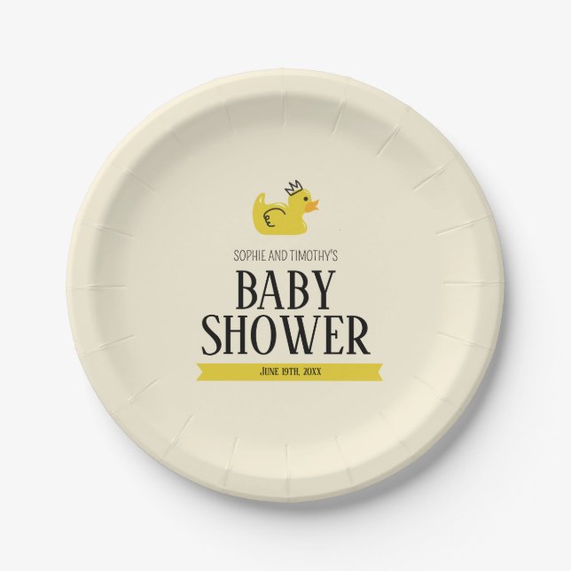 Assiettes En Carton Rubber Canard Couples neutres selon le sexe Baby s (Devant)