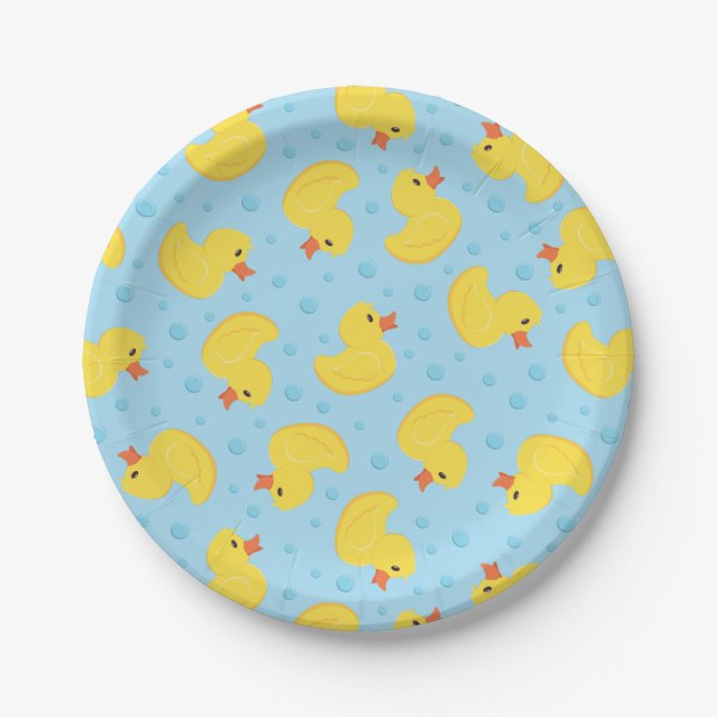 Assiettes En Carton Rubber Ducky 1er Anniversaire Fête Enfants Bébé (Devant)