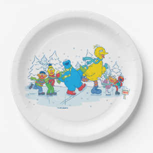 Assiettes En Carton Rue Sésame Amis patineurs