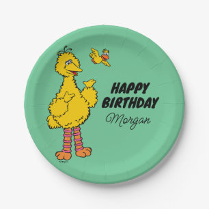 Assiettes En Carton Rue Sésame   Big Bird & Little Bird Anniversaire