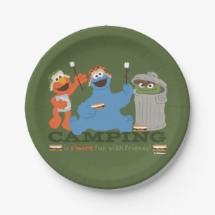 Assiettes En Carton Rue Sésame   Camping Est S'more Amusant Avec Les A