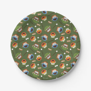 Assiettes En Carton Rue Sésame   Camping Est S'more Amusant Avec Les A