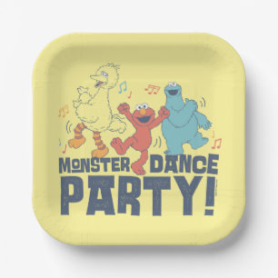 Assiettes En Carton Rue Sésame   Monster Dance Party