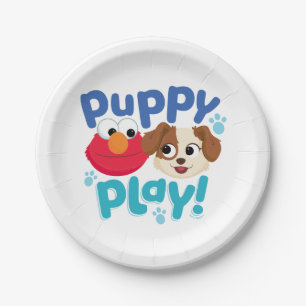 Assiettes En Carton Rue Sésame   Puppy Play Elmo & Tango