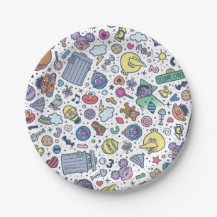 Assiettes En Carton Rue Sésame   Sesame Pals DoodMotif