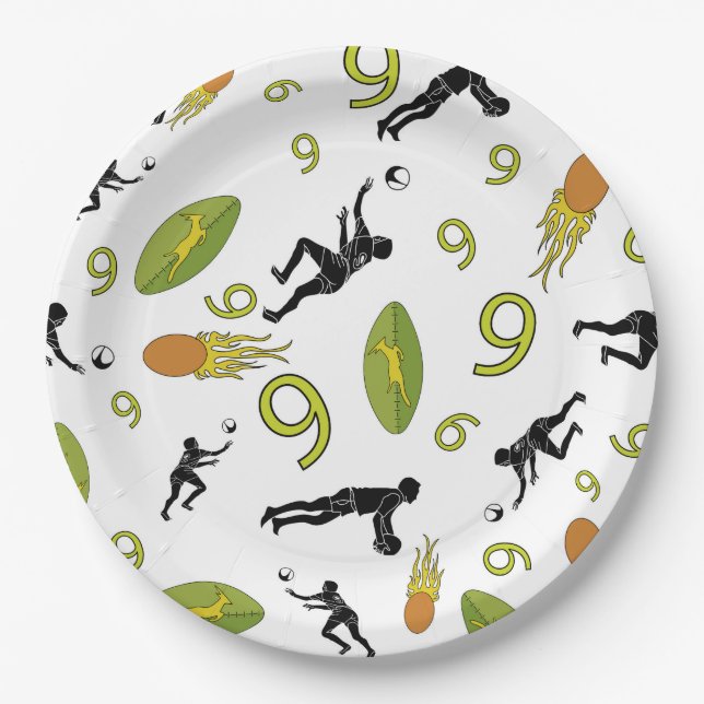 Assiettes En Carton Rugby game are on (Devant)