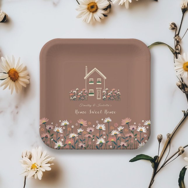 Assiettes En Carton Russe Boho Floral Automne Fête de réchauffement do (Créateur téléchargé)