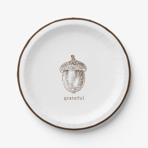Assiettes En Carton Russe minimaliste Thanksgiving Brown
